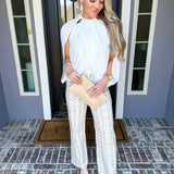 High Society Gold Detail Cape Blouse