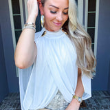 High Society Gold Detail Cape Blouse