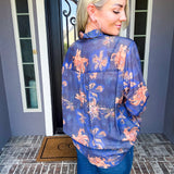 Blue Diamond Jeweled Blouse