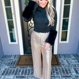 Champagne Shimmer Sequin Pants