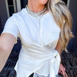 Fashion District Wrap Top