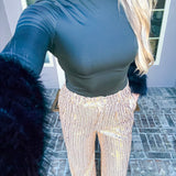 Champagne Shimmer Sequin Pants