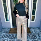 Champagne Shimmer Sequin Pants