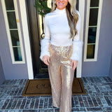 Champagne Shimmer Sequin Pants