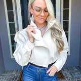 Street Status Leather Jacket - Cream