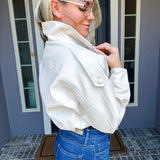 Street Status Leather Jacket - Cream