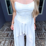 Social Season Strapless Hi-Lo Top