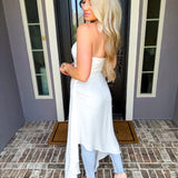 Social Season Strapless Hi-Lo Top