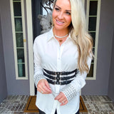Majestic Jeweled Blouse - White