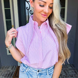 Drama Collar Jeweled Blouse
