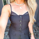 Sleek Silhouette Button Up - Black