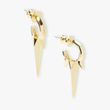 Gabriella Smooth Triple Spike Earrings - Gold