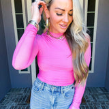 Weekend Crush Pink Mesh Top