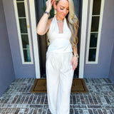 Amalfi Afternoon Linen Tweed Pants