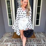 Oxford Days White Belted Shorts