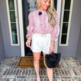 Oxford Days White Belted Shorts