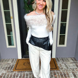 Office Rebel Leather Detail Trousers