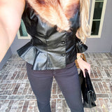 Winter In Vogue Fur Peplum Vest