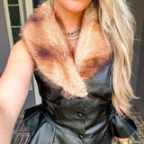 Winter In Vogue Fur Peplum Vest