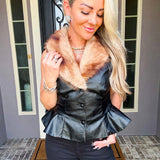 Winter In Vogue Fur Peplum Vest