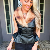 Winter In Vogue Fur Peplum Vest