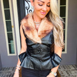 Winter In Vogue Fur Peplum Vest