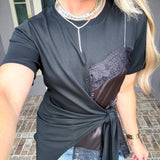 Fashion District Wrap Top - Black