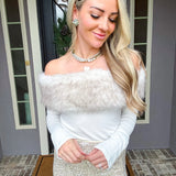 Snow Bunny Fur Detail Top