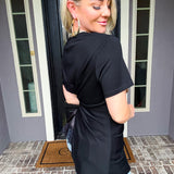 Fashion District Wrap Top - Black