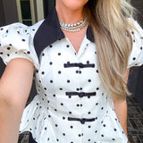 Parisian Charm Polka Dot Blouse