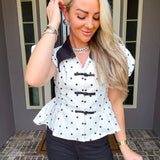 Parisian Charm Polka Dot Blouse