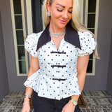 Parisian Charm Polka Dot Blouse
