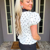Parisian Charm Polka Dot Blouse