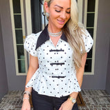 Parisian Charm Polka Dot Blouse