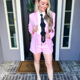 Glam Edit Rosette Tie Blouse