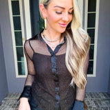 Sweet Mystery Metallic Mesh Top