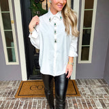 Crystal Eve Emerald Stone Blouse