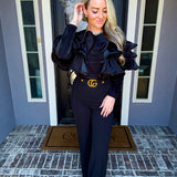 Milano Nights Ruffle Blouse