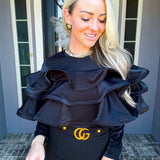 Milano Nights Ruffle Blouse