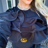 Milano Nights Ruffle Blouse