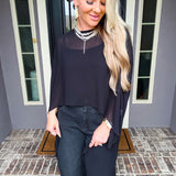 Chiffon Dream Sheer Cape Top