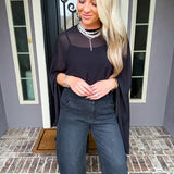 Chiffon Dream Sheer Cape Top