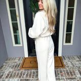 Refined Retreat Wide Leg Jogger Suede Pants