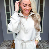 Refined Retreat Half Zip Suede Jacket