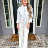 Ice Queen Feather Tie Blouse