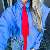 Style Executive Oversized Tie Blouse