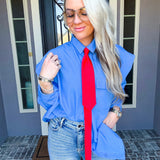 Style Executive Oversized Tie Blouse
