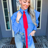 Style Executive Oversized Tie Blouse