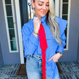 Style Executive Oversized Tie Blouse