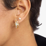 She's On Point Pavé Lasso Earrings - Gold